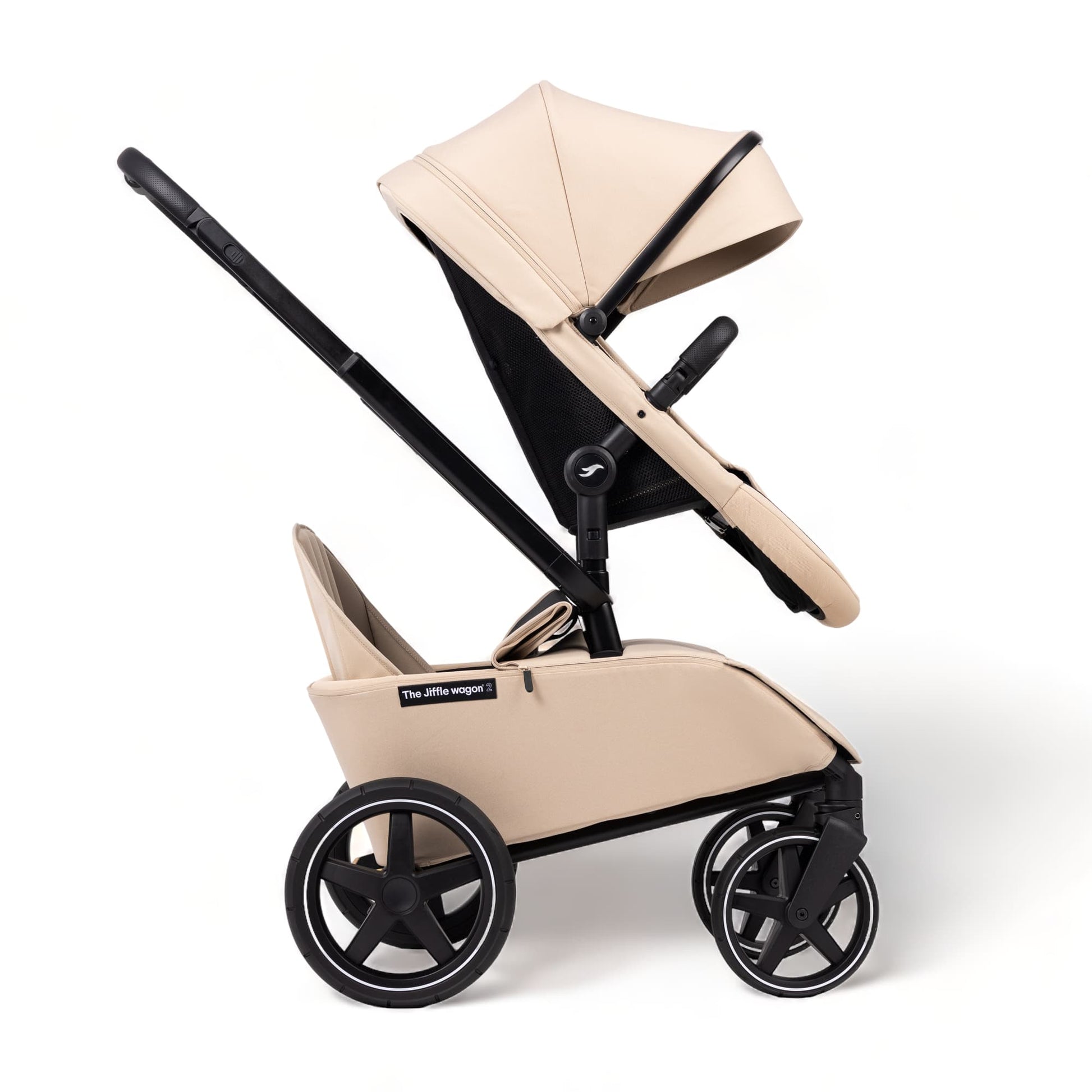 Duo_Cart_Seat_-_Side_View_-_Clay Colour_-_Jiffle_Wagon