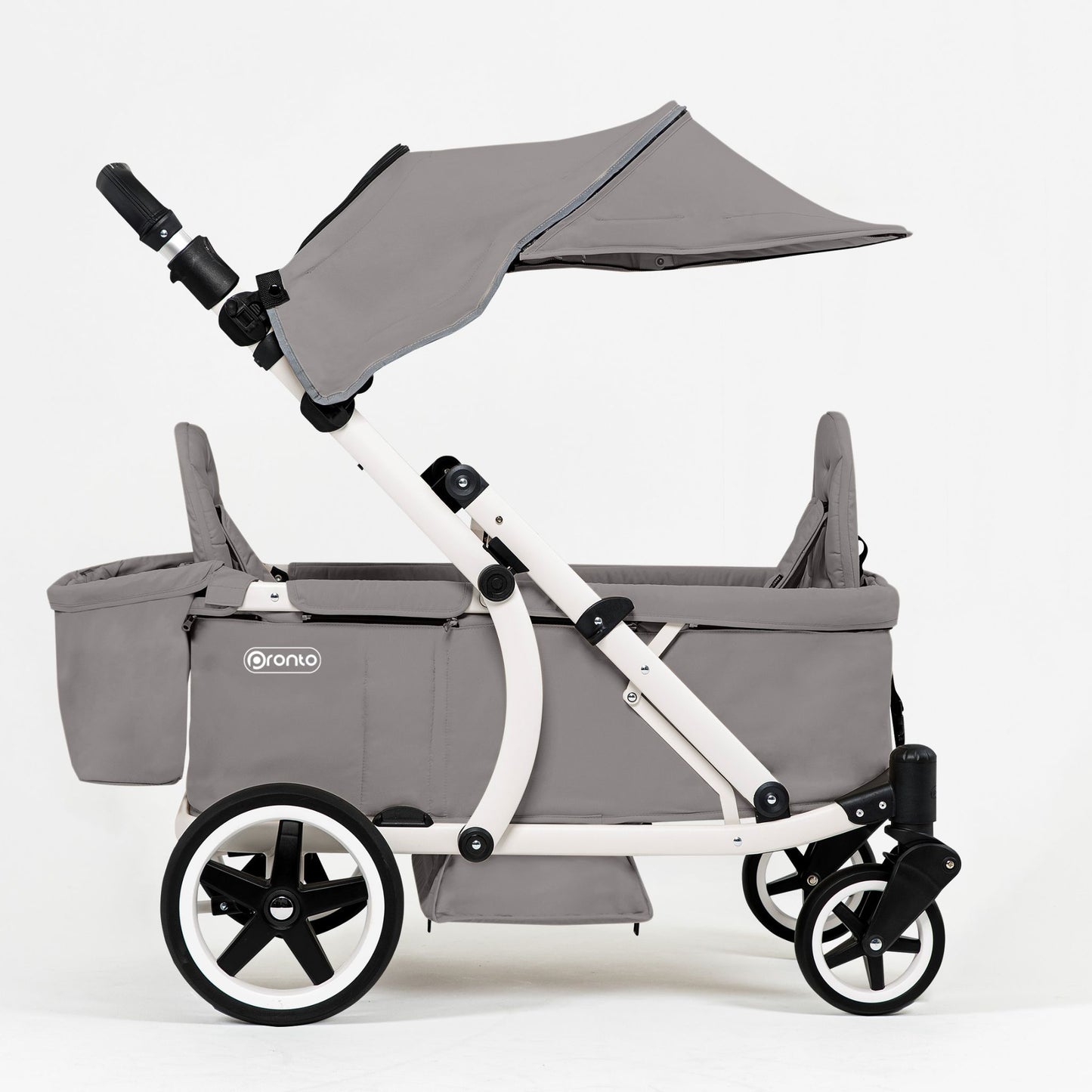 Pronto Stroller Grey with White Frame